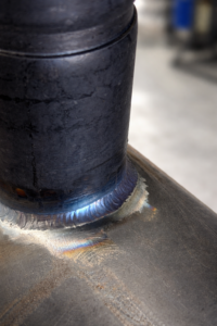 Detailed weld on carbon steel